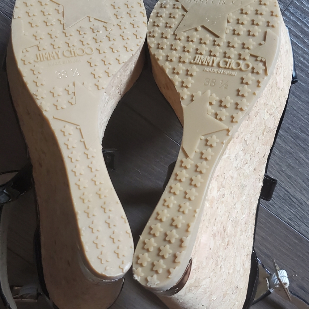 👑 HOST PICK 👑 🔥NEW🔥 Jimmy Choo 120 Portia Cork Wedge Sandals - Picture 13 of 15